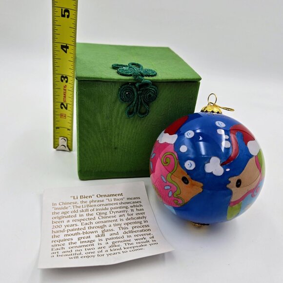 Pier 1 Li Bien Merry Fishmas Fish Hand Painted Christmas Ball Ornament With Box - Picture 3 of 15